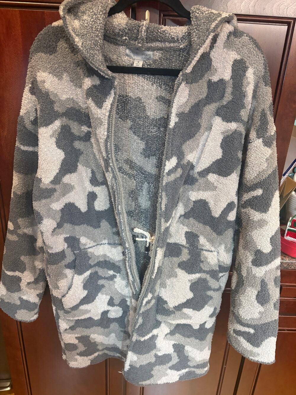 Barefoot Dreams CozyChic Camo Anorak Hoodie Jacket Size M